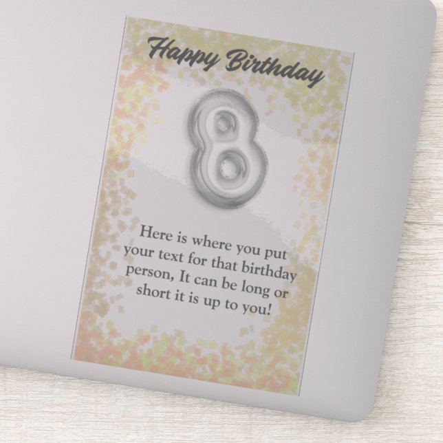 Grattis på födelsedagen 8-årig dekal (Detalj)