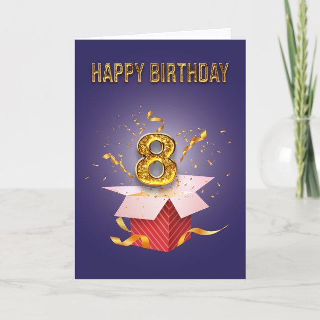 Grattis på födelsedagen 8 Basic Kort (Framsida)