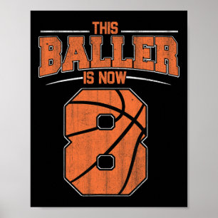 Grattis på födelsedagen 8:e året gamla basketbolld poster