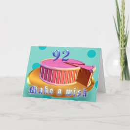 Grattis på födelsedagen 92 Rosa Cake rand födelsed Kort