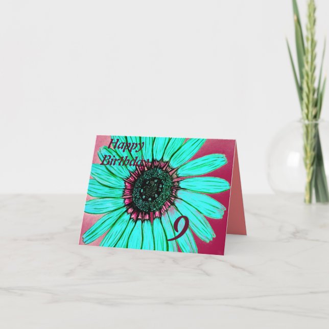 Grattis på födelsedagen 9:e födelsedagen kort (Framsida)