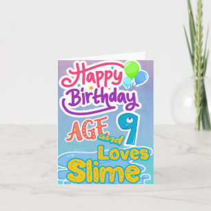 Grattis på födelsedagen 9 Kärlek Slime Kort