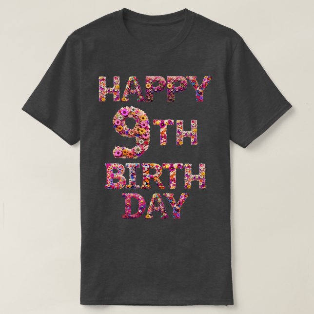 GRATTIS PÅ FÖDELSEDAGEN 9 T SHIRT (Design framsida)