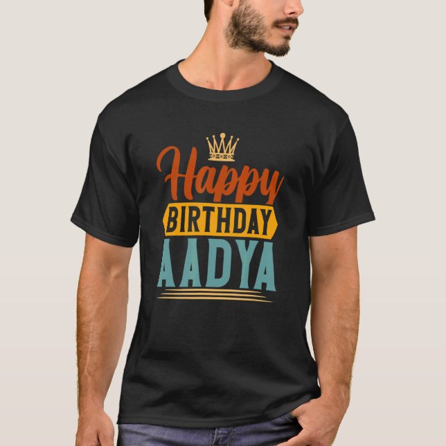 Grattis på födelsedagen Aadya T Shirt (Framsida)