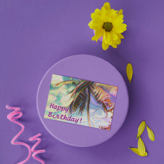 Grattis på födelsedagen Abstrakt Rainbow Handflata Kort