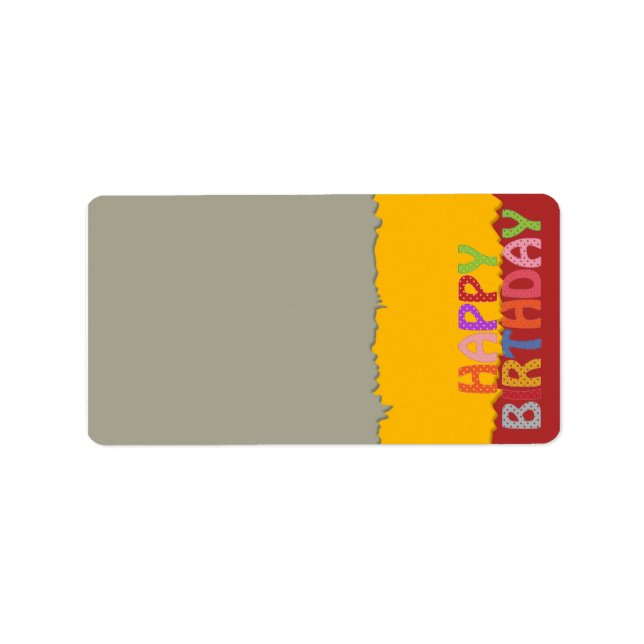 Grattis på födelsedagen-adressetikett adressetikett (Framsidan)