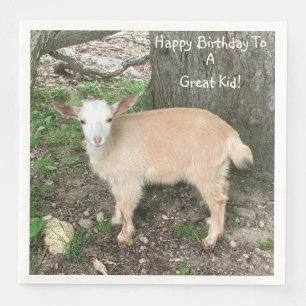 Grattis på födelsedagen Adsible Baby Goat Pappersservett