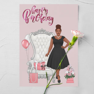Grattis på födelsedagen African American Woman Kort