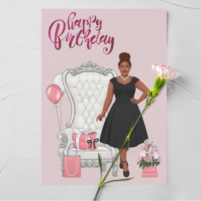 Grattis på födelsedagen African American Woman Kort (Skapare uppladdad)
