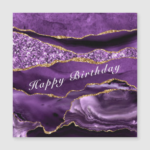 Grattis på födelsedagen - Agate Lila Violet Guld