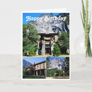 Grattis på födelsedagen Ahwahnee Hotel i Yosemite Kort