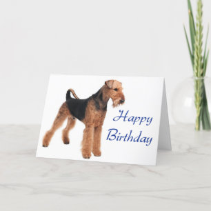 Grattis på födelsedagen Airedale Terrier Hund Gree Kort