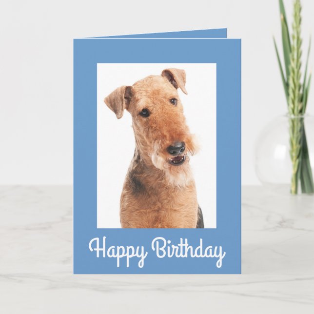 Grattis på födelsedagen Airedale Terrier Hund Gree Kort (Framsida)