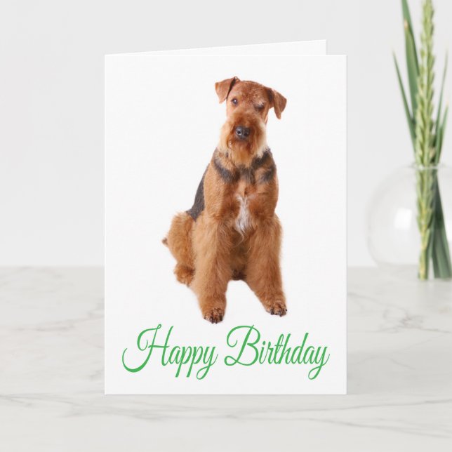 Grattis på födelsedagen Airedale Terrier-Hund-kort Kort (Framsida)