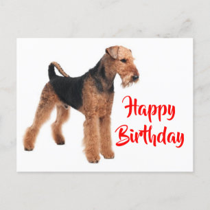 Grattis på födelsedagen Airedale Terrier Puppy Hun Vykort