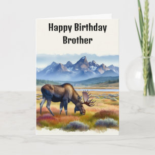 Grattis på födelsedagen Älg Mans Kort