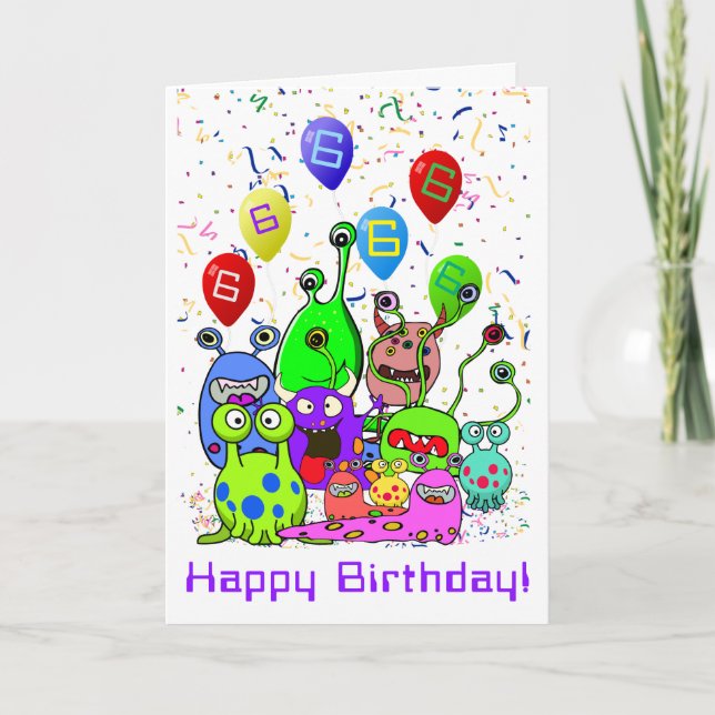 Grattis på födelsedagen Alien Party Kort (Framsida)