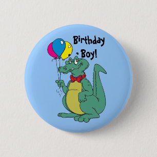 Grattis på födelsedagen Alligator Ballongknapp Knapp