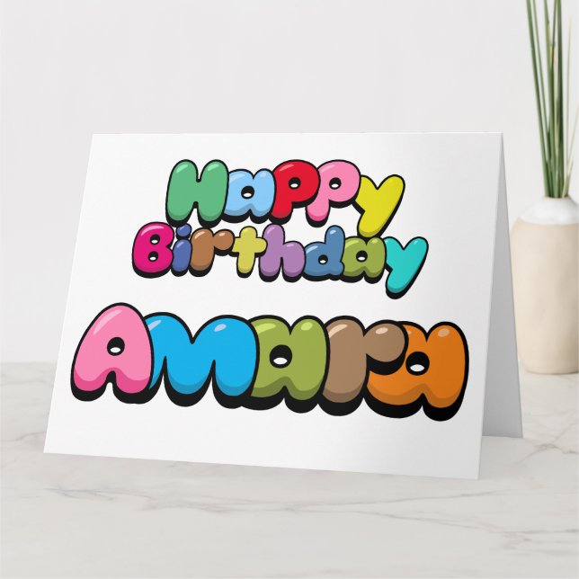 Grattis på födelsedagen Amara Kort (Framsida)
