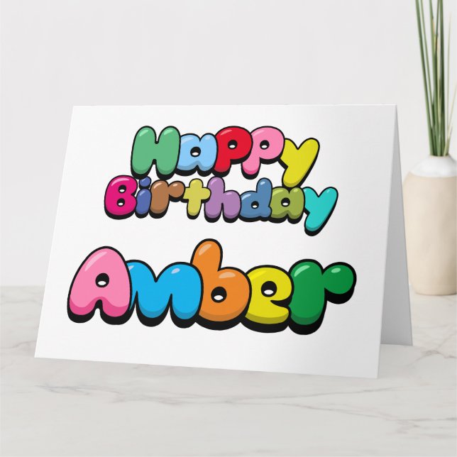 Grattis på födelsedagen Amber Kort (Framsida)