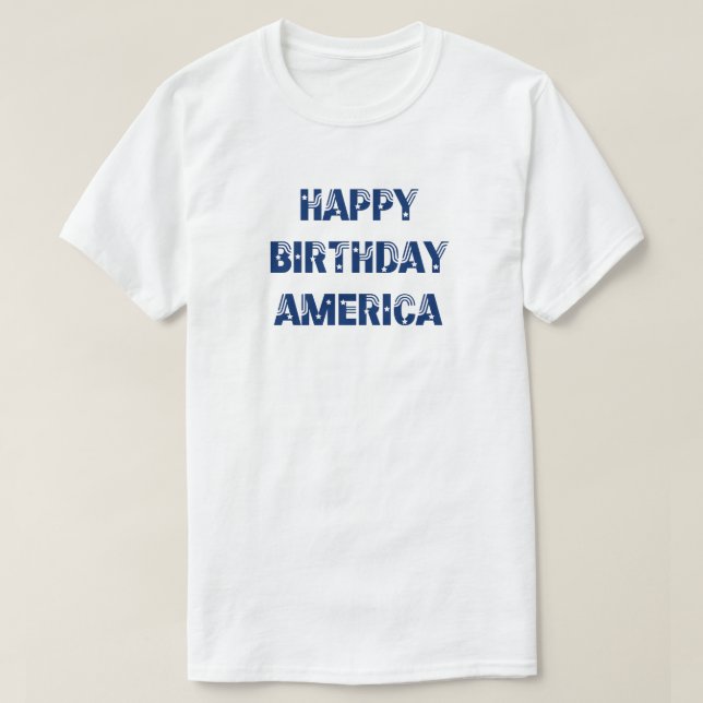 grattis på födelsedagen America Stars Rand Blue T Shirt (Design framsida)