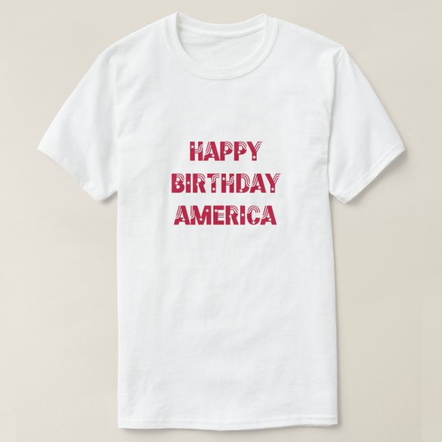 Grattis på födelsedagen America Stars Rand Red T Shirt (Design framsida)