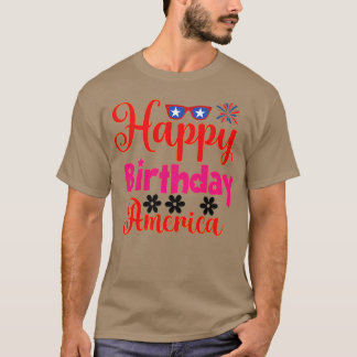 grattis på födelsedagen america usa 4:e July T Shirt