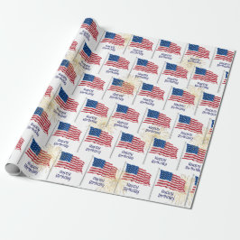 Grattis på födelsedagen American Flagga Presentpapper
