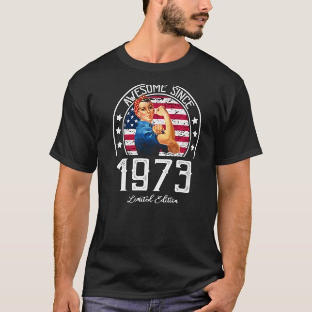 Grattis på födelsedagen American Woman 50:e året C T Shirt (Framsida)