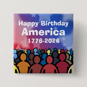 Grattis på födelsedagen Amerika 1776 till 2026 Knapp