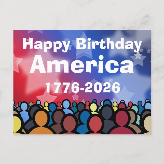 Grattis på födelsedagen Amerika 1776 till 2026 Vykort (Framsida)