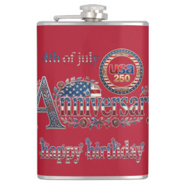 Grattis på födelsedagen Amerika 250 USA 4 juli Röd Fickplunta