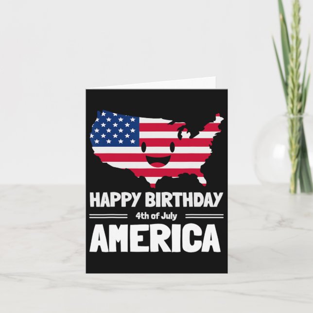 Grattis på födelsedagen Amerika 4:e juli Amerikans Kort (Framsida)