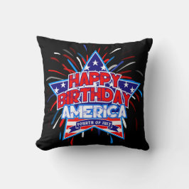 Grattis på födelsedagen Amerika 4:e juli Oberoende Kudde