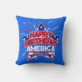 Grattis på födelsedagen Amerika 4:e juli Oberoende Kudde