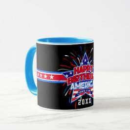 Grattis på födelsedagen Amerika 4:e juli Oberoende Mugg