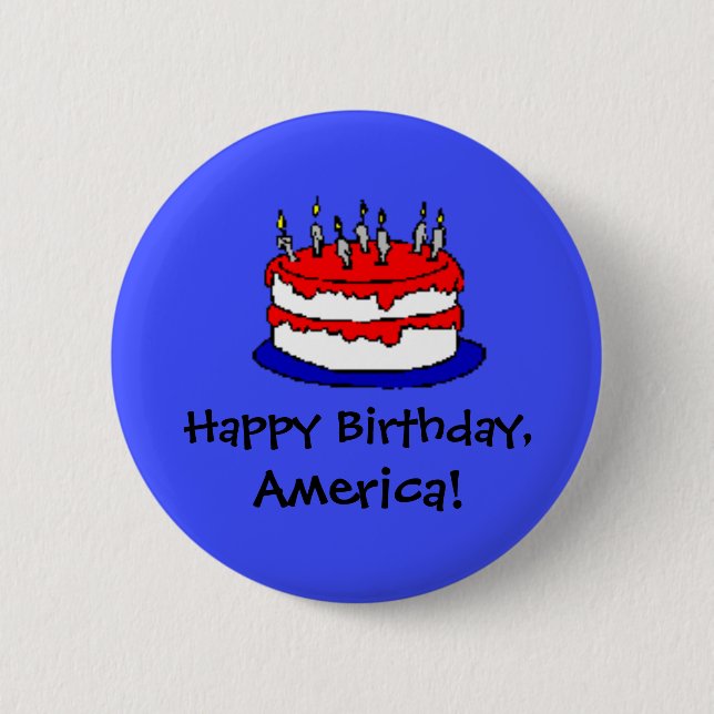 Grattis på födelsedagen, Amerika! 4 juli Knapp (Framsida)