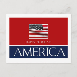 Grattis på födelsedagen Amerika 4 juli Vykort