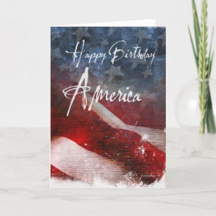 Grattis på födelsedagen Amerika-Åldras flagga Kort