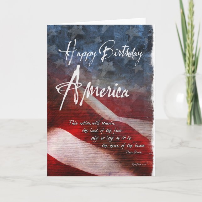 Grattis på födelsedagen Amerika, fjärde juli-korte Kort (Framsida)