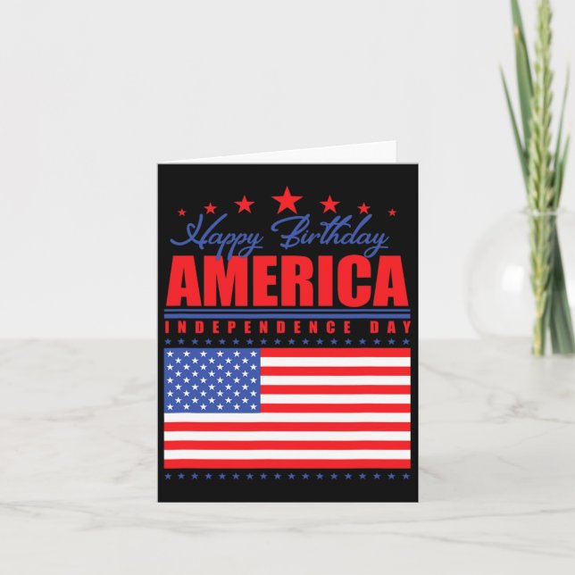 Grattis på födelsedagen Amerika Independence day d Kort (Framsida)