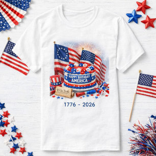 Grattis på födelsedagen Amerika Patriotisk Unisex T Shirt