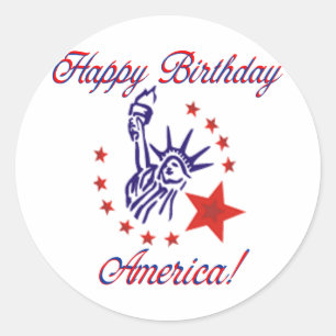 Grattis på födelsedagen Amerika Runt Klistermärke