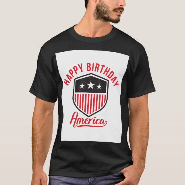 Grattis på födelsedagen, Amerika T Shirt (Framsida)