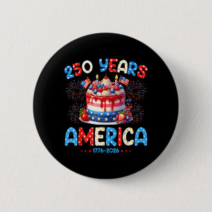 Grattis på födelsedagen Amerika USA 250 år kvinnor Knapp
