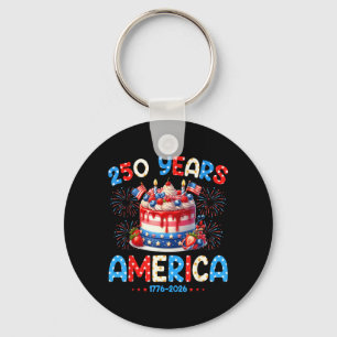 Grattis på födelsedagen Amerika USA 250 år kvinnor Nyckelring