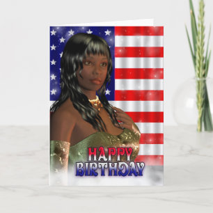 Grattis på födelsedagen amerikanska flaggan, USA Kort