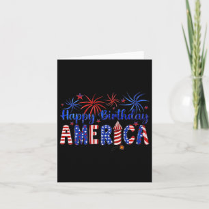 Grattis på födelsedagen Amerikanska fyrverkeriarbe Kort