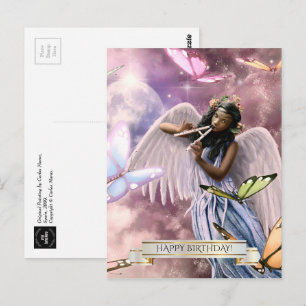 Grattis på födelsedagen. Angel med Butterflies Vykort