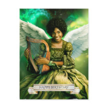 Grattis på födelsedagen. Angel med Harp